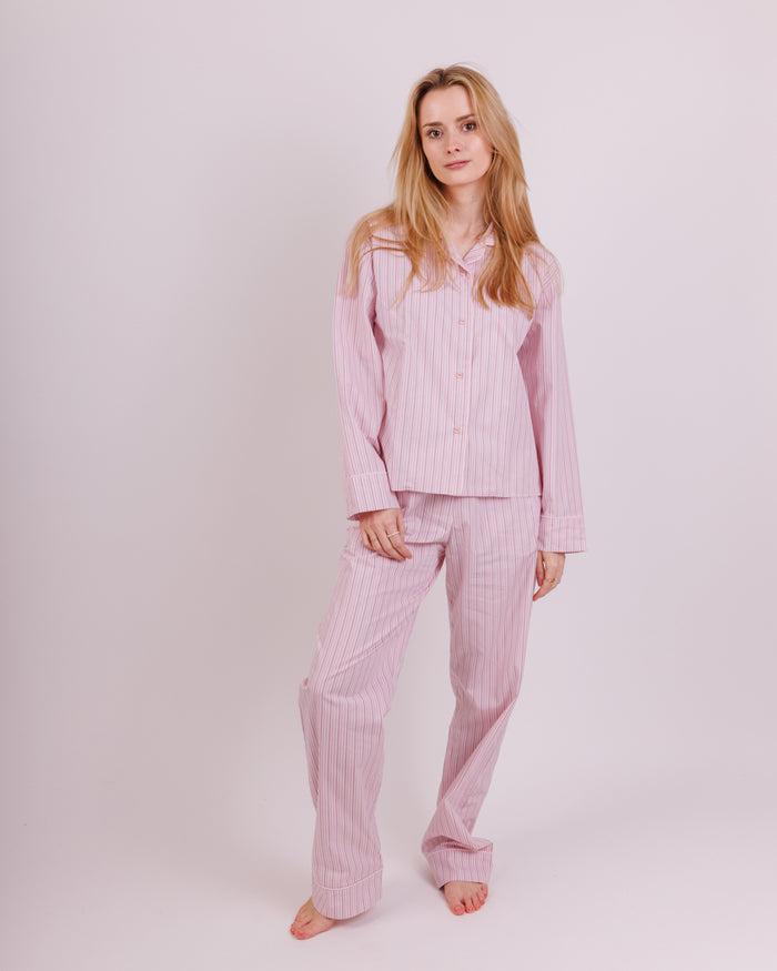 Pyžamový set Organic - růžový proužek