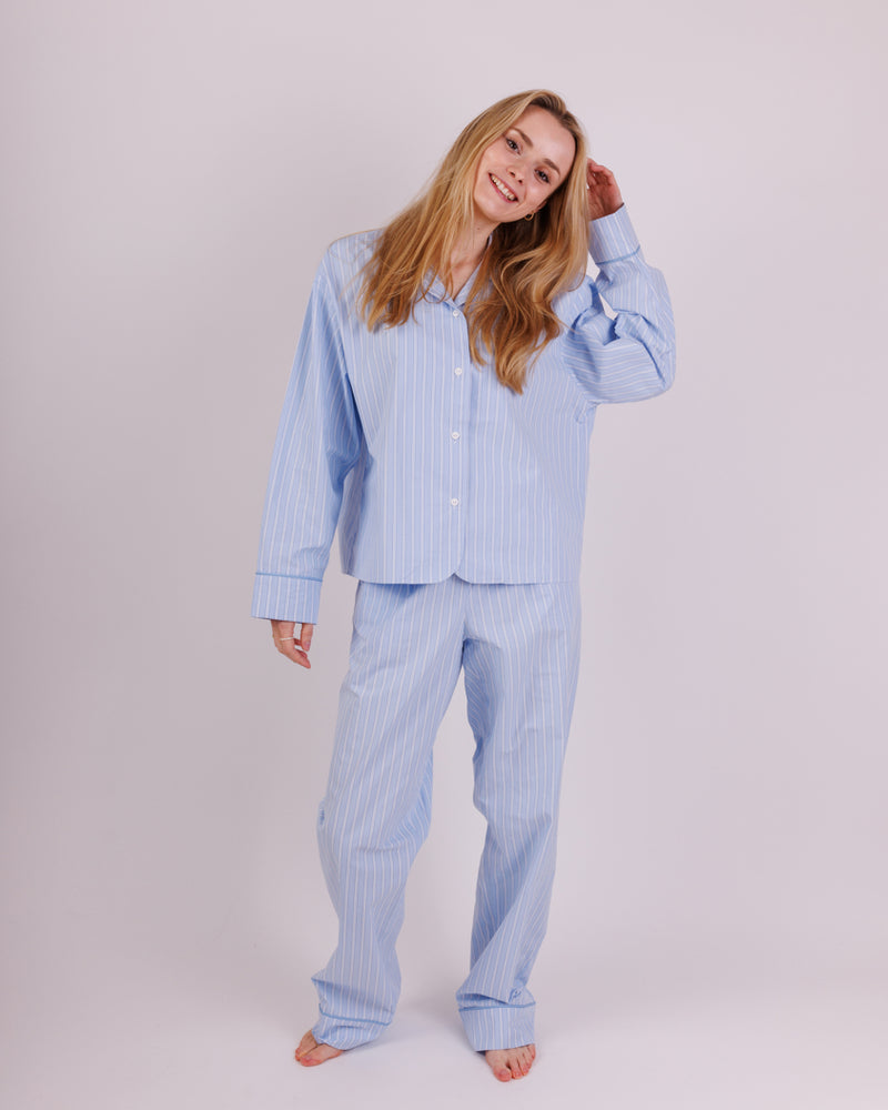 Pyžamový set Organic - modrý proužek